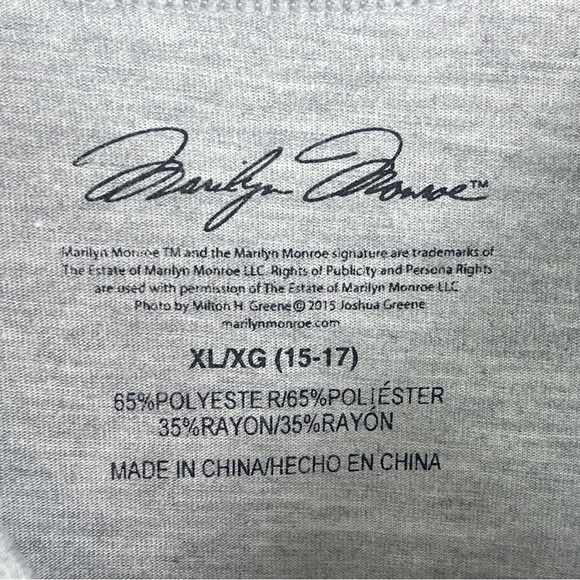 Marilyn Monroe Women's XL Graphic Tank Top Gray Grunge Sleeveless Portrait Retro - Picture 4 of 5